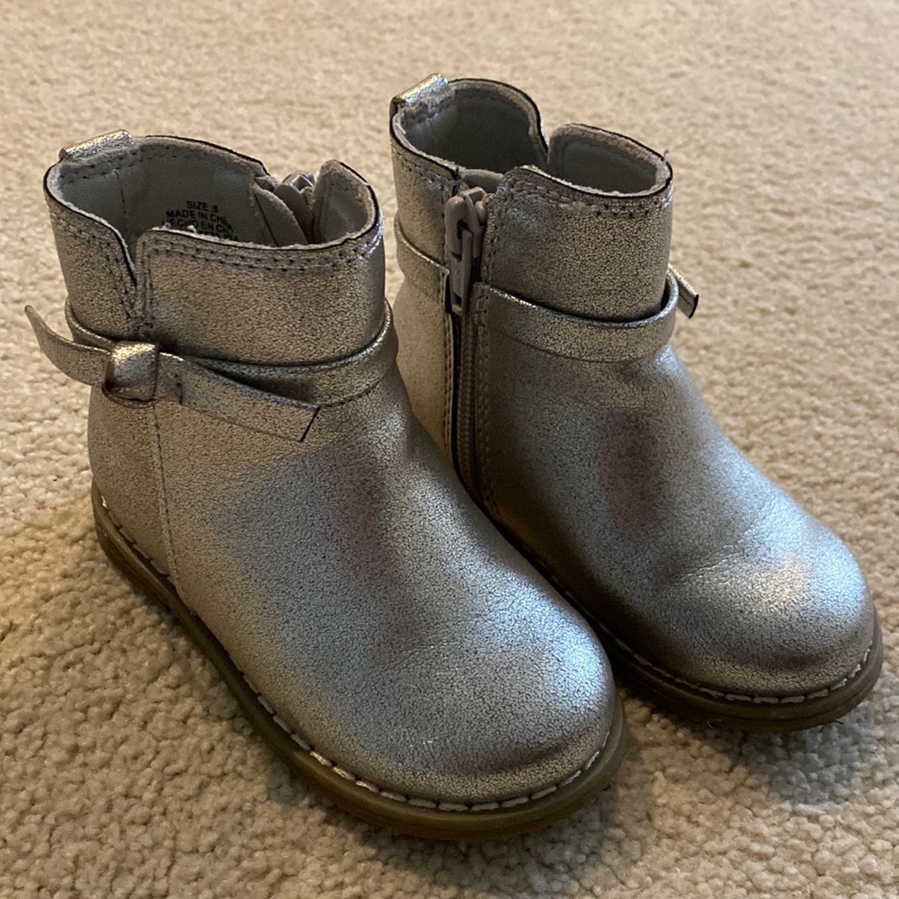 Baby Gap silver boots size 6